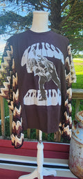 Crochet Sleeve Melissa Etheridge poncho shirt ( xl and under)