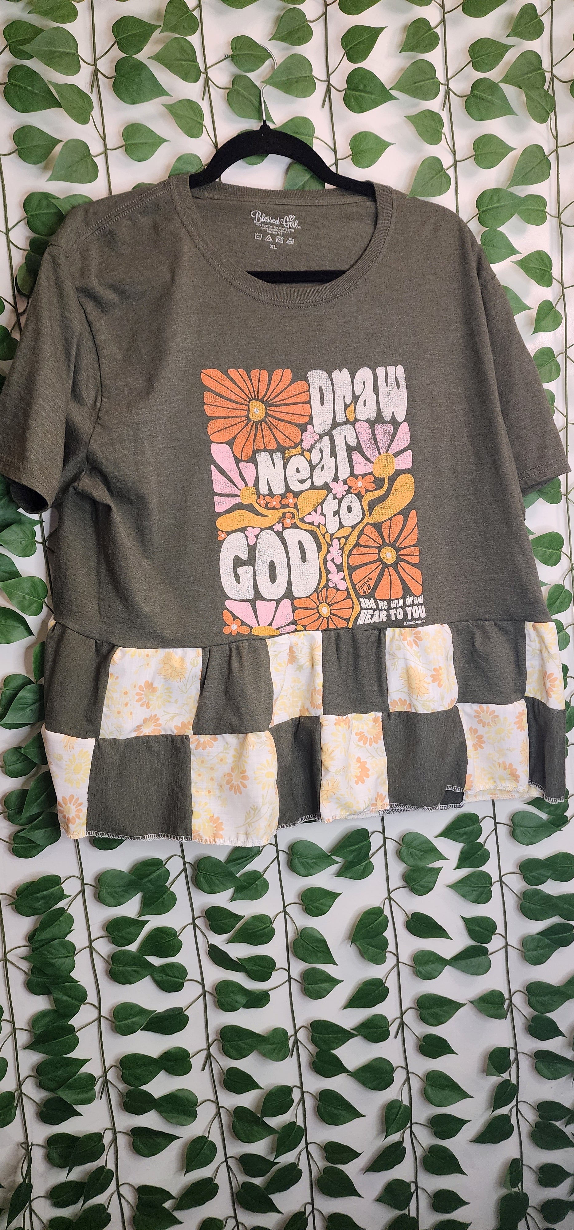 Draw near to God patchwork shirt