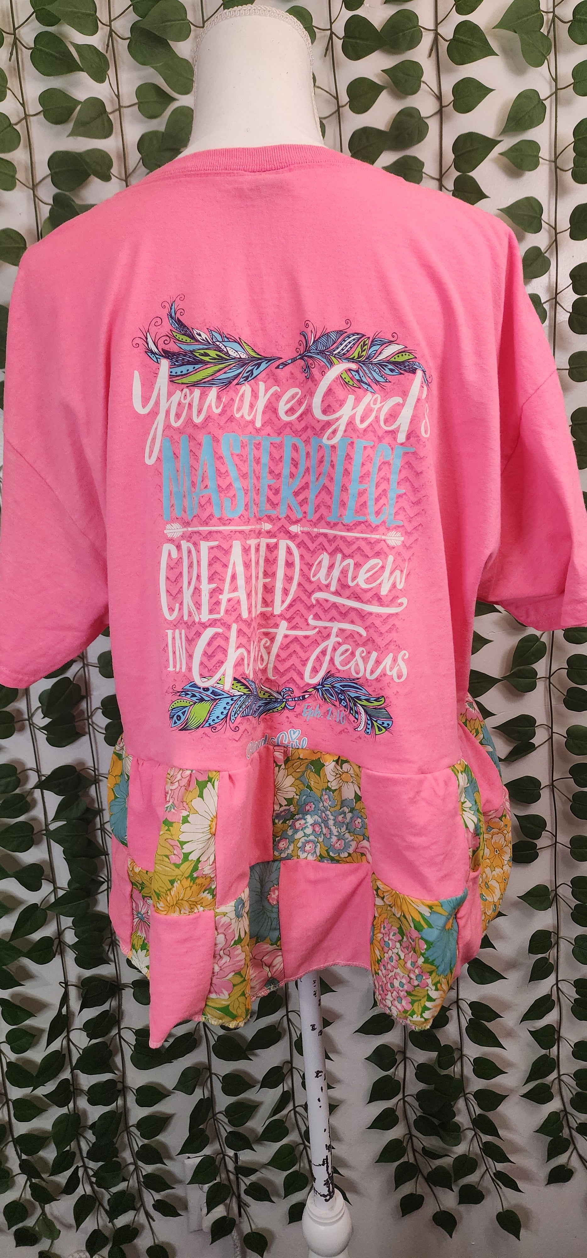 Pink Blessed Girl Patchwork shirt