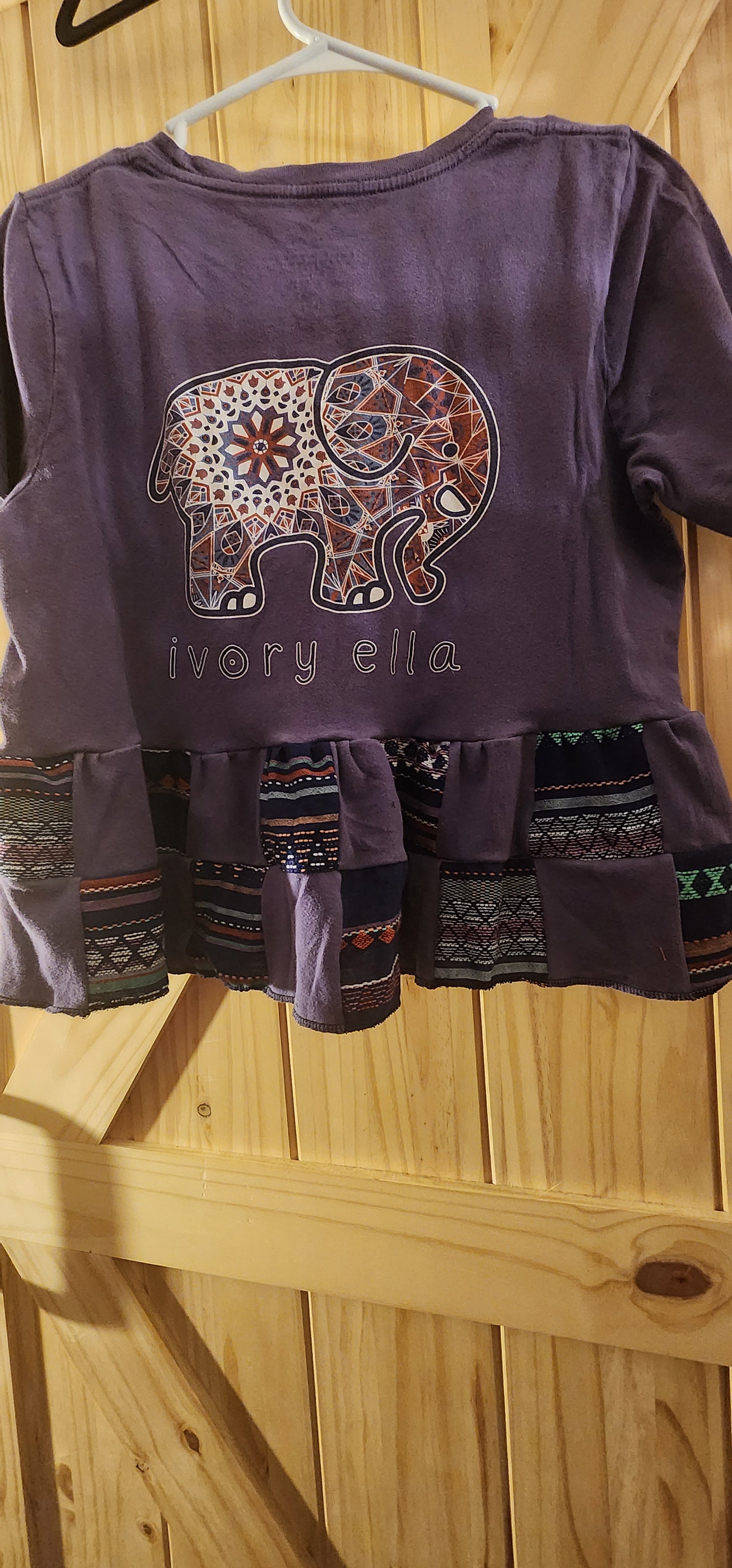 Upcycled Elephant Patchwork Shirt