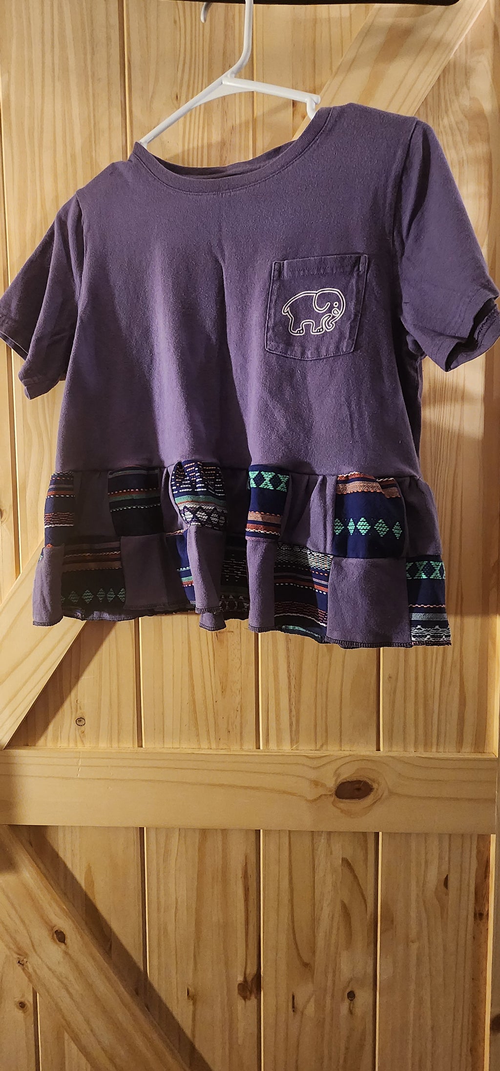 Upcycled Elephant Patchwork Shirt