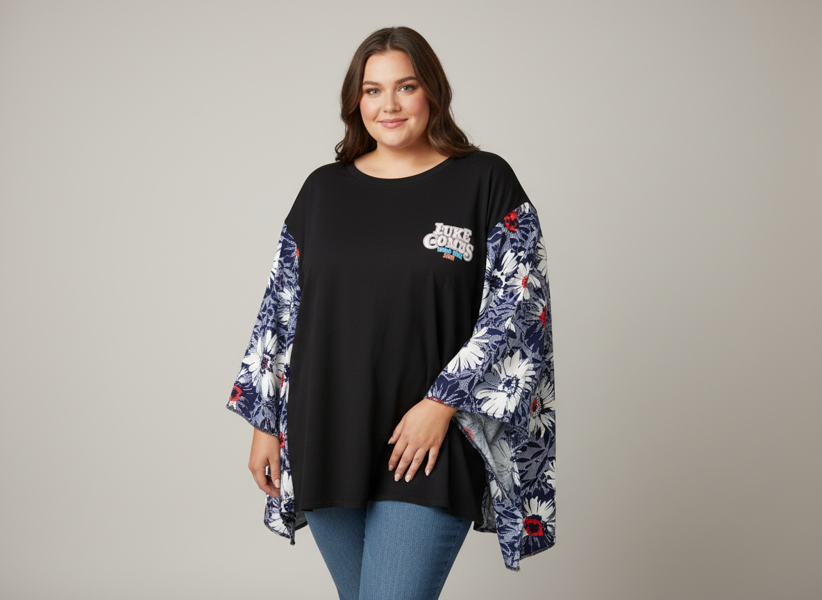 Luke Combs Long Sleeve Poncho Shirt (5XL and under)
