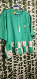 Green and soft floral patchwork carhartt