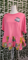 Pink Blessed Girl Patchwork shirt